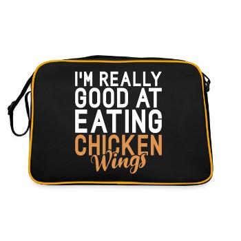 Chicken Wings Gifts - Retro Bag - black/gold - Back