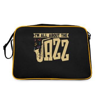 Musique jazz Je suis tout au sujet du saxophoniste du groupe de jazz - Sac Retro - noir/or - Dos