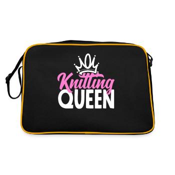 Funny Knitting Knitting Needle Gift - Retro Bag - black/gold - Back