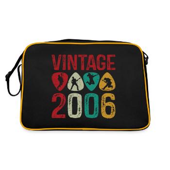 Vintage 2006 Guitar Pick joueur de guitare - Sac Retro - noir/or - Dos