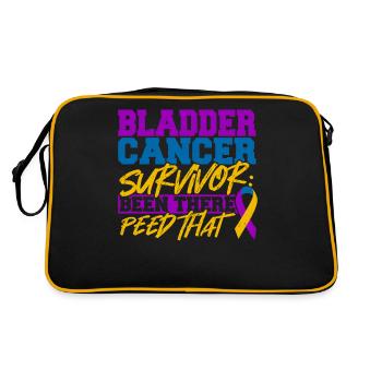Bladder Cancer Survivor Ribbon Chemo Fight for Dad - Retro Bag - black/gold - Back