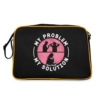 Disc Jockey Mon Problème Ma Solution Pictogramme Maman - Sac Retro - noir/or - Dos