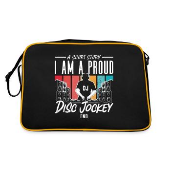 Disc Jockey Une histoire courte Je suis fier mélomane - Sac Retro - noir/or - Dos
