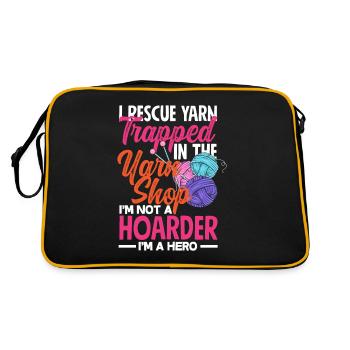 Funny Knitting Knitting Needle Gift - Retro Bag - black/gold - Back