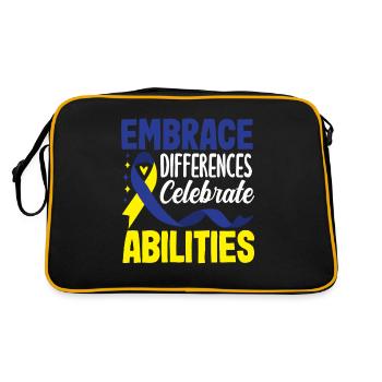 Love Doesn't Count Chromosomes Down Syndrome - Retro Bag - black/gold - Back