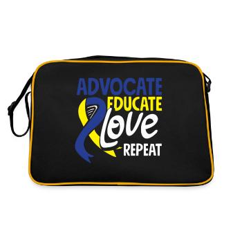 Love Doesn't Count Chromosomes Down Syndrome - Retro Bag - black/gold - Back