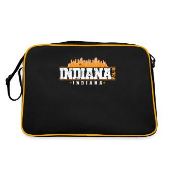 Indianapolis, ville de l’Indiana aux États-Unis - Sac Retro - noir/or - Dos