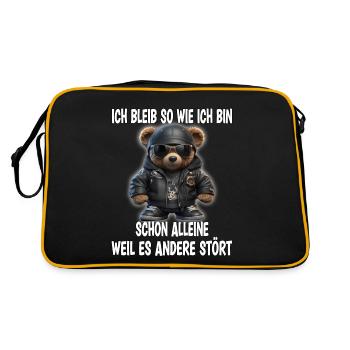 Irony Bear Sarcasm Gift - Retro Bag - black/gold - Back