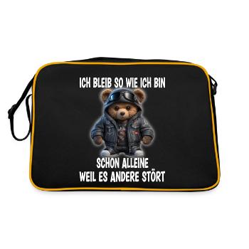 sarcastic bear - Retro Bag - black/gold - Back