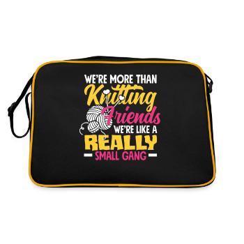 Funny Knitting Knitting Needle Gift - Retro Bag - black/gold - Back