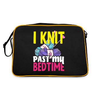 Funny Knitting Knitting Needle Gift - Retro Bag - black/gold - Back