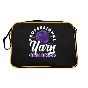 Funny Knitting Knitting Needle Gift - Retro Bag - black/gold - Back