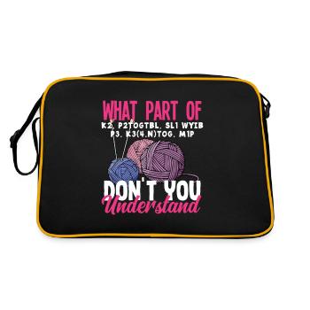 Lustiges Stricken Stricknadel Geschenk - Retro Tasche - Schwarz/Gold - Hinten