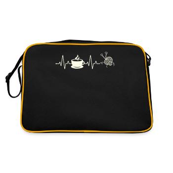 Funny Knitting Knitting Needle Gift - Retro Bag - black/gold - Back