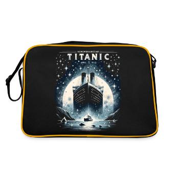 Titanic Gedenktag Vintage Schiffsträume - Retro Tasche - Schwarz/Gold - Hinten