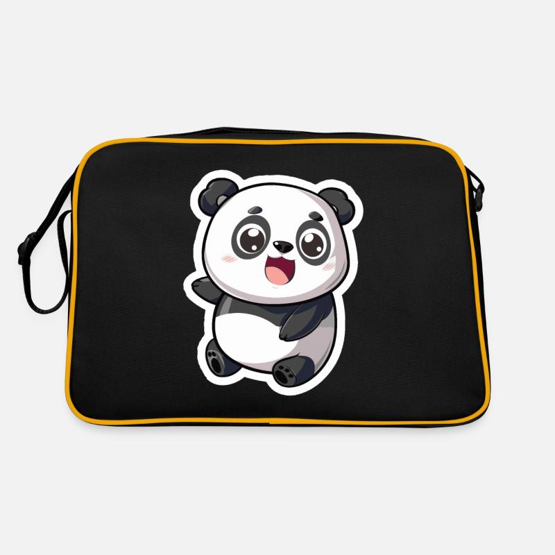 Exubérant Panda Buddy Autocollant Sac Retro