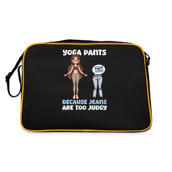 Yoga Instructor Yoga Pants Jeans Are Too Judgy - Retro Bag - black/gold - Back