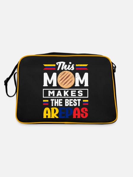 Arepas Colombian Venezuela Food - Retro Bag - black/gold - Back