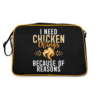 Chicken Wings Gifts - Retro Bag - black/gold - Back