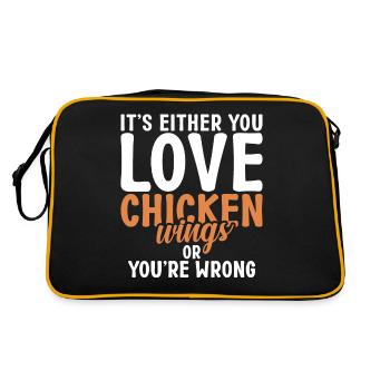 Chicken Wings Gifts - Retro Bag - black/gold - Back