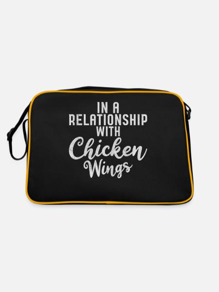 Chicken Wings Gifts - Retro Tasche - Schwarz/Gold - Hinten