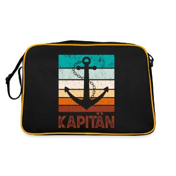 Sailboat, Motorboat, Captain, Sailor, Mom, Dad - Retro Bag - black/gold - Back