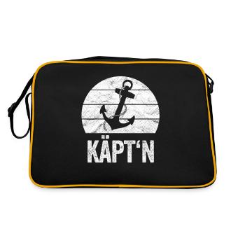 Sailboat, Motorboat, Captain, Sailor, Mom, Dad - Retro Bag - black/gold - Back