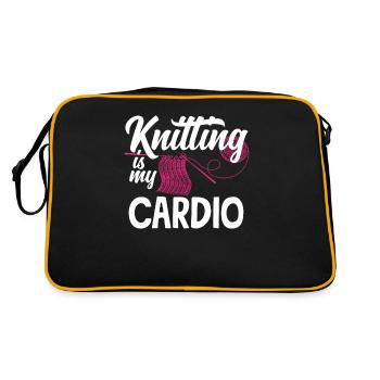 Funny Knitting Knitting Needle Gift - Retro Bag - black/gold - Back