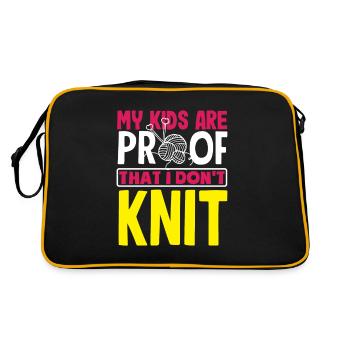 Drôle de tricot à l’aiguille à tricoter cadeau - Sac Retro - noir/or - Dos