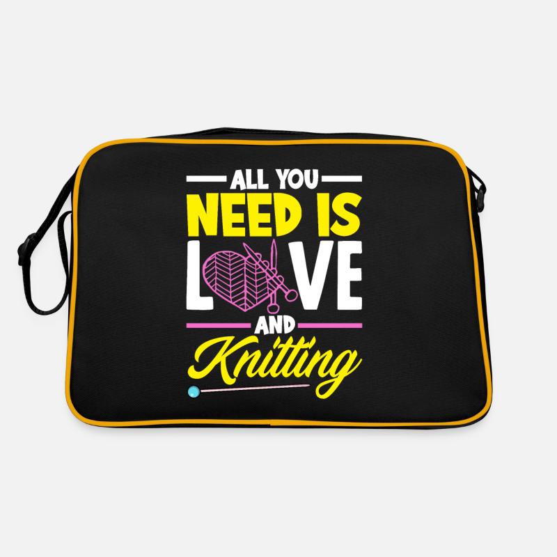 Lustiges Stricken Stricknadel Geschenk Retro Tasche