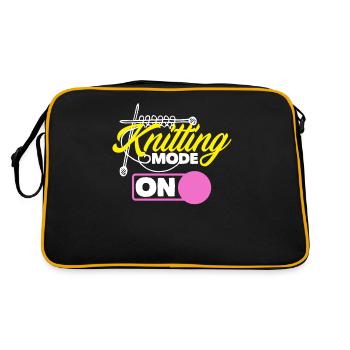 Funny Knitting Knitting Needle Gift - Retro Bag - black/gold - Back