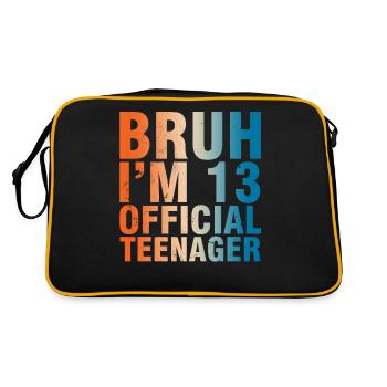 Bruh I’m 13 Officiel Adolescent - Sac Retro - noir/or - Dos
