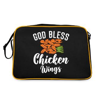 Chicken Wings Gifts - Retro Bag - black/gold - Back