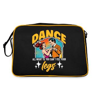Ballroom Dance All Night Dancing Ballroom Dancer - Retro Tasche - Schwarz/Gold - Hinten