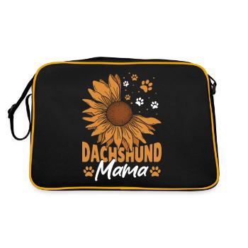 Je tombe sur mon teckel Weiner Funny - Sac Retro - noir/or - Dos
