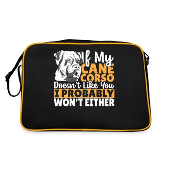 Cane Corso Mama Guard Dog Chien de compagnie - Sac Retro - noir/or - Dos