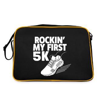 Rockin' My First 5k 4 - Retro Tasche - Schwarz/Gold - Hinten