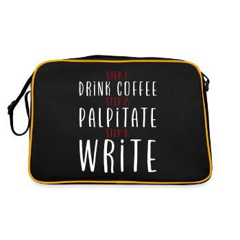 Étape 1 : Buvez du café : Étape 2 : Palpitez : Étape 3 : Écrivez2 - Sac Retro - noir/or - Dos