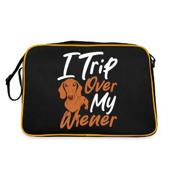 Teckel Amoureux Saucisse Chien Teckel Je Trébuche - Sac Retro - noir/or - Dos