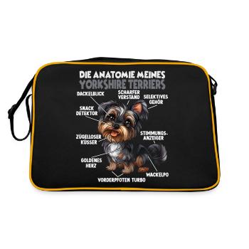 Yorkshire Terrier chien propriétaire T Terrier anatomie - Sac Retro - noir/or - Dos