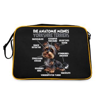 Drôle Yorkshire Terrier Propriétaire de chien T Terrier - Sac Retro - noir/or - Dos