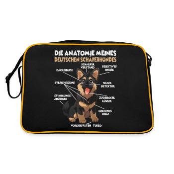 Drôle de chien de berger allemand marchant T pour - Sac Retro - noir/or - Dos