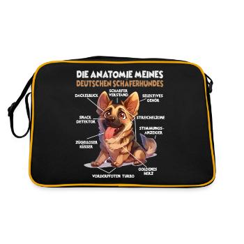 Berger allemand chien propriétaire T anatomie promenade - Sac Retro - noir/or - Dos