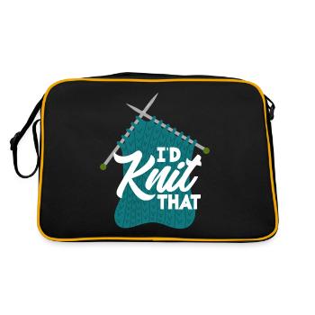 Drôle de tricot à l’aiguille à tricoter cadeau - Sac Retro - noir/or - Dos
