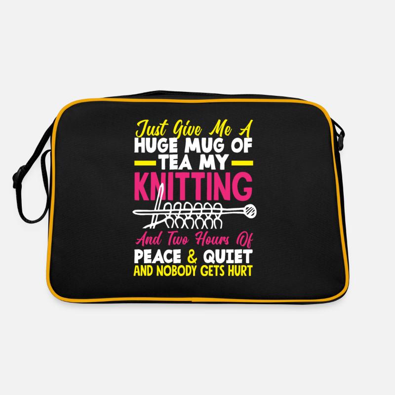 Lustiges Stricken Stricknadel Geschenk Retro Tasche