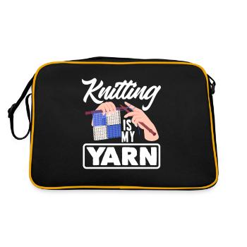 Lustiges Stricken Stricknadel Geschenk - Retro Tasche - Schwarz/Gold - Hinten