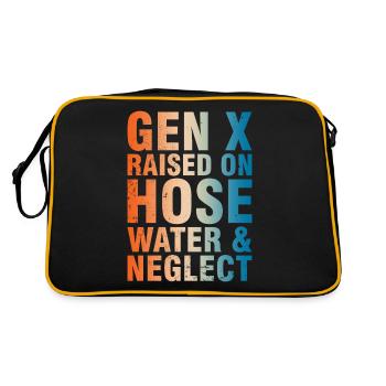 Die Generation X ist mit Schlauchwasser und Vernachlässigung aufgewachsen - Retro Tasche - Schwarz/Gold - Hinten
