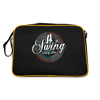 Swing Dance It's Swing Party Time Ballroom Dance - Retro Tasche - Schwarz/Gold - Hinten