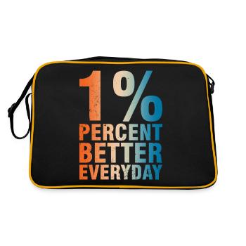 1% Better Every Day - Motivation Concept - Retro Bag - black/gold - Back