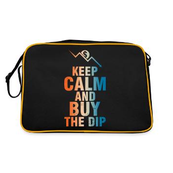 Keep Calm And Buy The Dip Motif Saying - Retro Bag - black/gold - Back